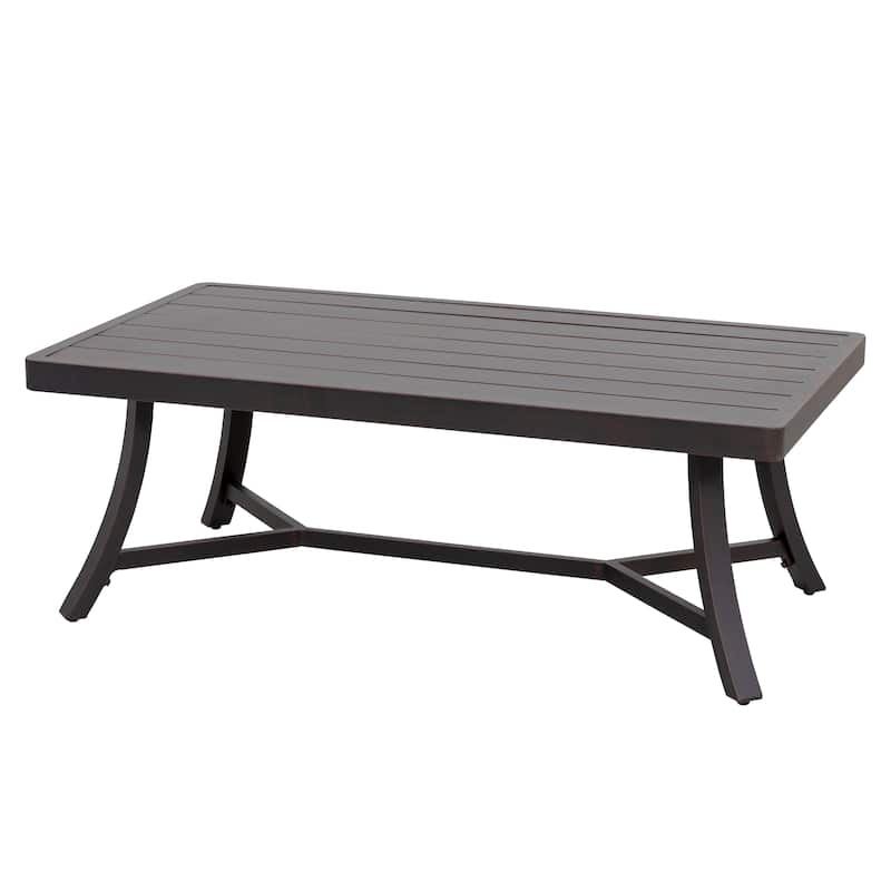 4-Piece Patio Conversation Set with Cushions, Aluminum Frame, Beige