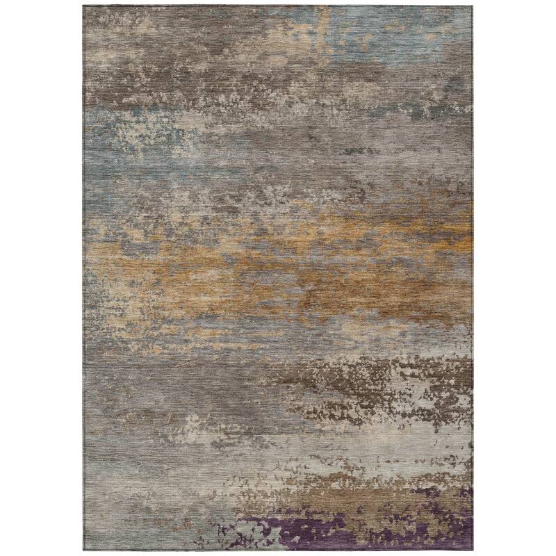HomeRoots Abstract Transitional Rectangle Outdoor Rug