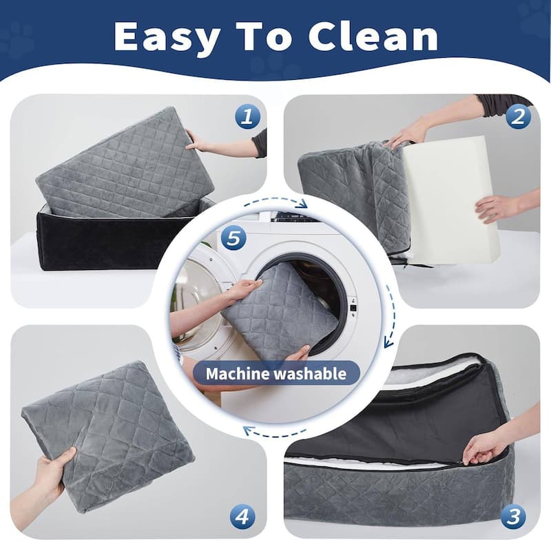 Portable Dog Car Seat Traval Bed for Small, Medium Dog with Thick Cushion, Triple Belts