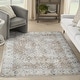 preview thumbnail 9 of 58, Nourison Astra Machine Washable Indoor only Persian Area Rug 4' x 6' - Silver/Taupe - Rectangle