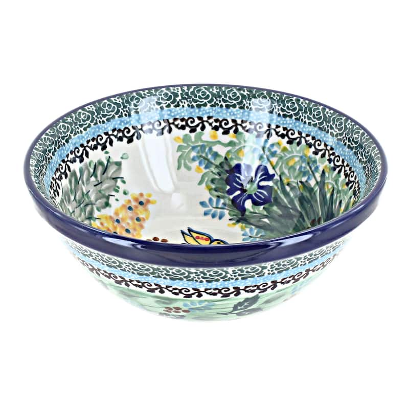 Blue Rose Polish Pottery Ceramika Artystyczna Cereal Bowl - Teresa