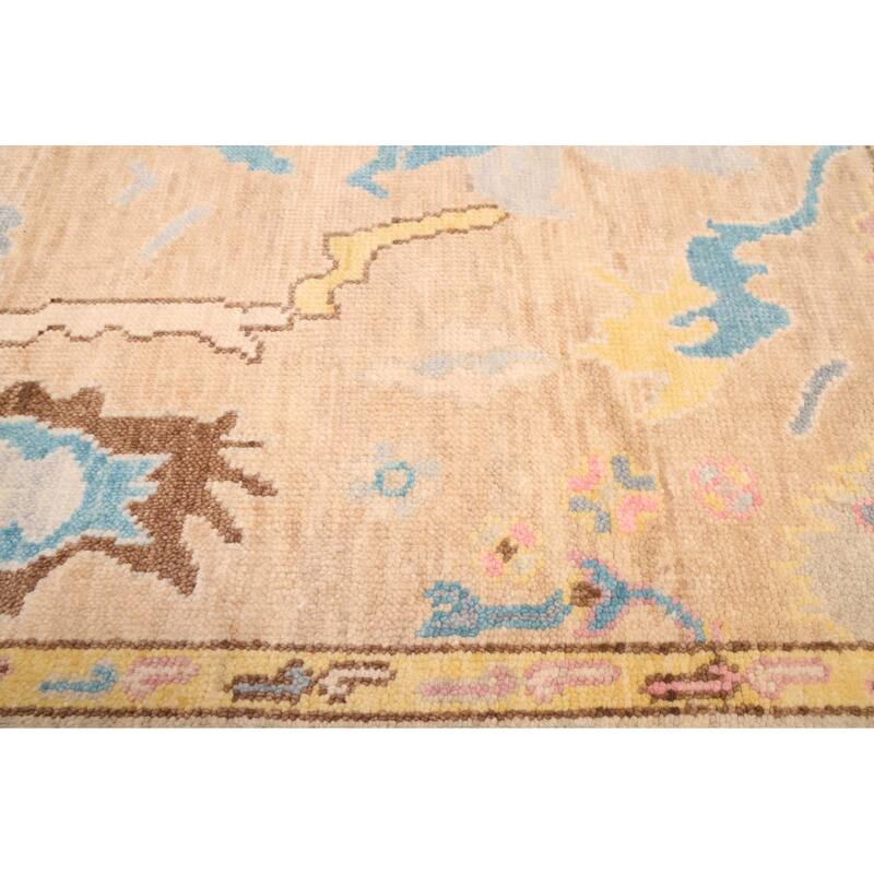 ECARPETGALLERY Hand-knotted Modern Oushak Tan Wool Rug - 6'2 x 9'1