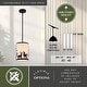 preview thumbnail 4 of 9, Acadia Bronze Rustic Mini Pendant Ceiling Light White Linen Shade Deer and Tree - 7.5-in W x 23-in H x 7.5-in D