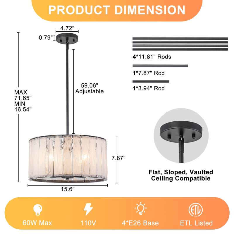 Cloudy White Glass Black Pendant Lighting Modern for Kitchen Island