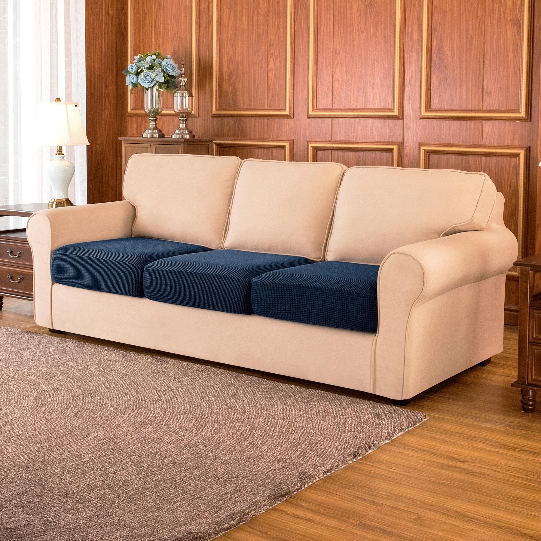 Subrtex Sofa Seat Cushion Cover Leaves Printed Stretch Slip Covers 