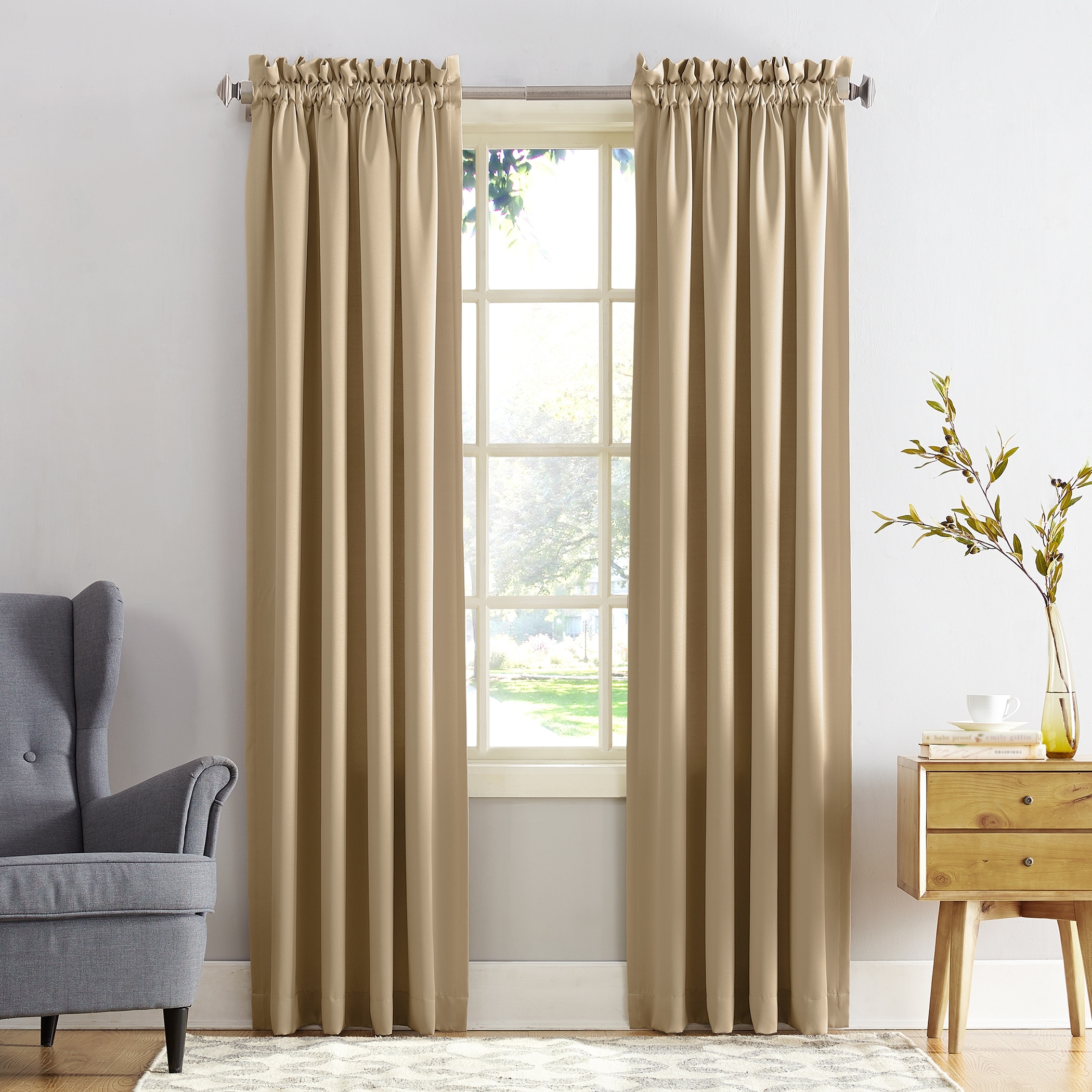 Porch & Den Inez Room Darkening Window Curtain Panel and Valance