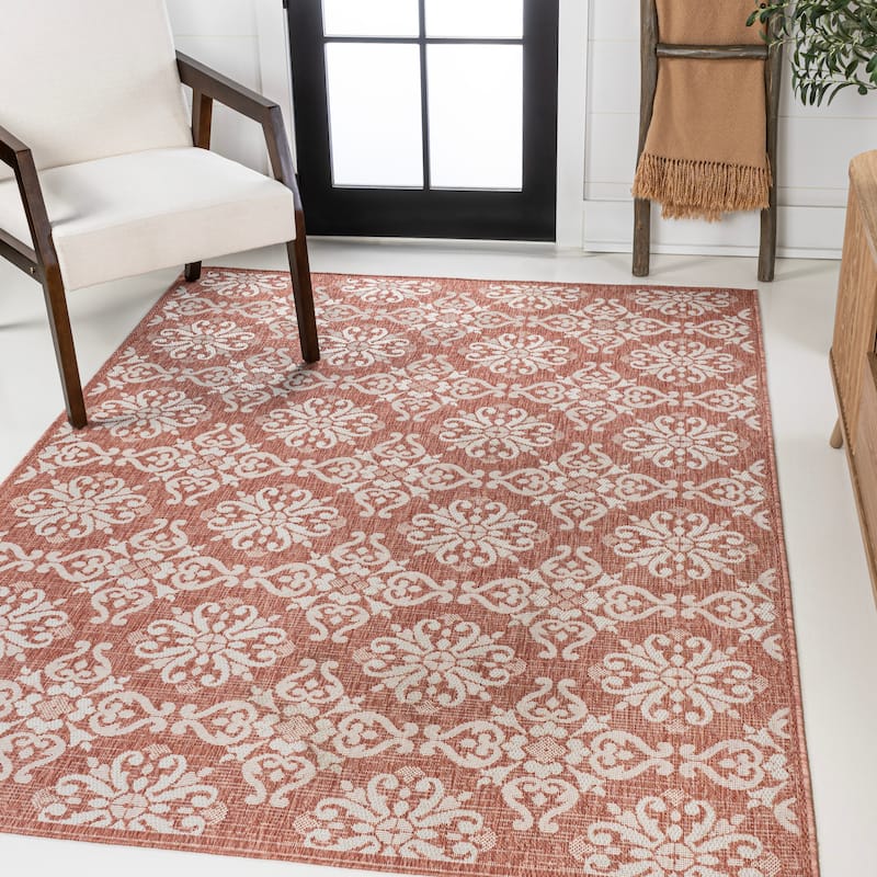 JONATHAN Y Maribel Traditional Mediterranean Tile Design Indoor/Outdoor Area Rug