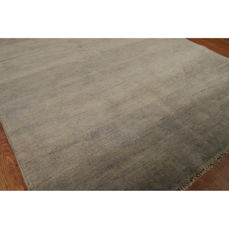 Hand Knotted Oriental 100% Wool Carpet Modern Modern Beige & Ivories Gabbeh Area Rug - 4' 10'' X 3' 4''
