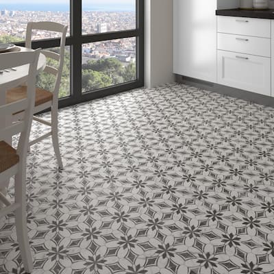 Merola Tile Classico Bardiglio Hex Dahlia Dark 7" x 8" Porcelain Floor and Wall Tile