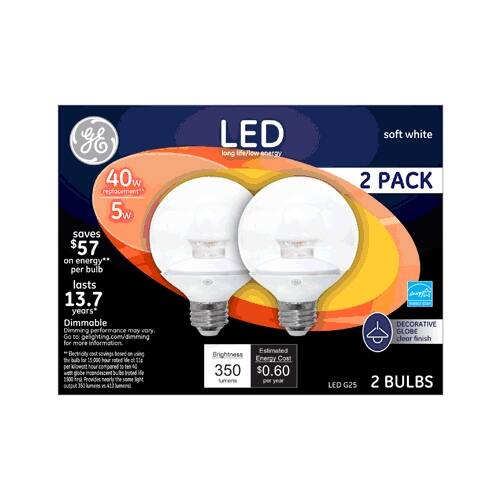 Shop Ge 34743 40w Equivalent G25 Decorative Led Light Bulb Clear