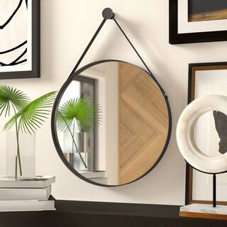 Allan Andrews Huntley Brushed Black Wall Mirror - 30 x 30" x 1.1/4""