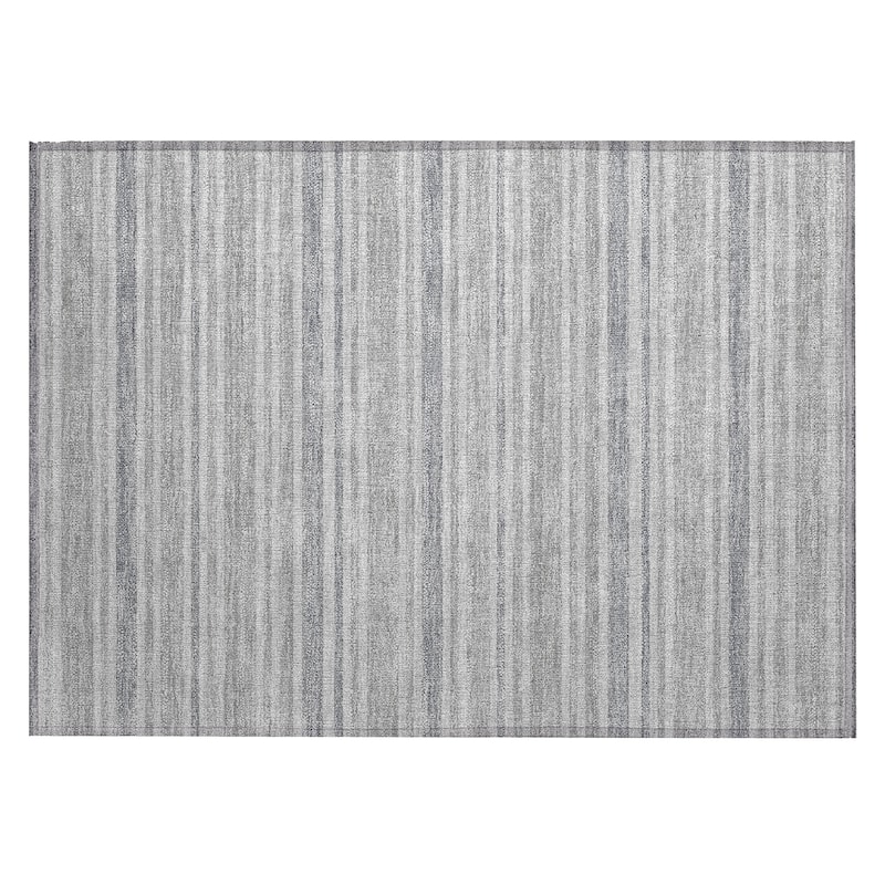 Machine Washable Indoor/ Outdoor Thin Cabana Stripe Chantille Rug