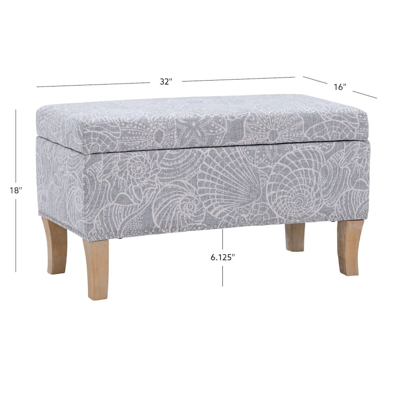 Upholstered Storage Ottoman Stone
