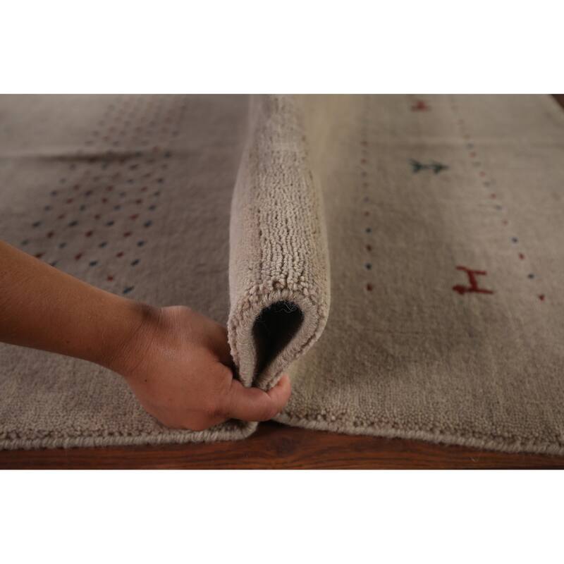 Little Animals Tribal Gabbeh Oriental Area Rug Handmade Wool Carpet - 6'7"x 9'8"