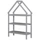 preview thumbnail 12 of 39, Kids bedroom set Twin size wood house bed with storage shelf and hanger