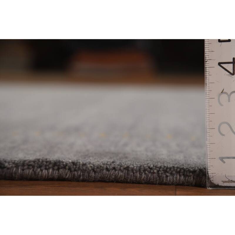 Hand Knotted Oriental 100% Wool Carpet Tribal Tribal Greys & Charcoal Gabbeh Area Rug - 7' 10'' X 5' 8''