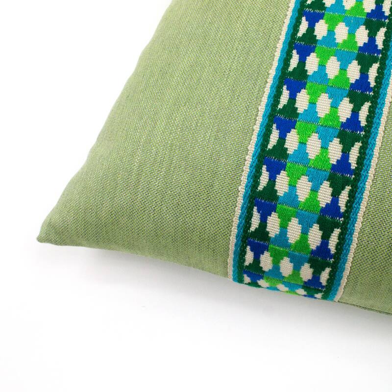 Jiti Indoor casual embroidered lines Chevron patterned Cotton Rectangle Pillow 14 x 26