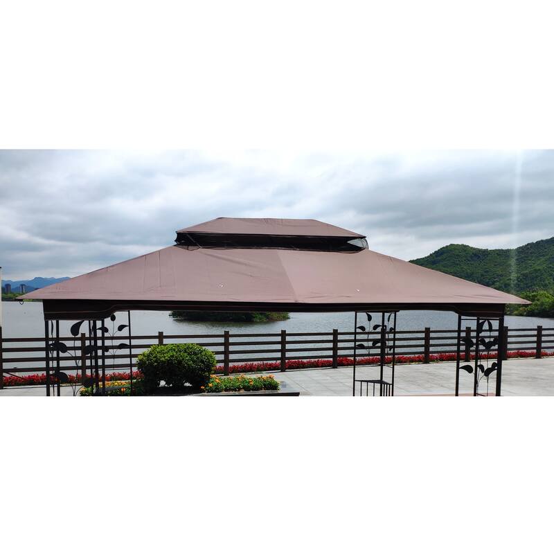 13 10 Ft Patio Double Roof Gazebo Replacement Canopy Top Fabric