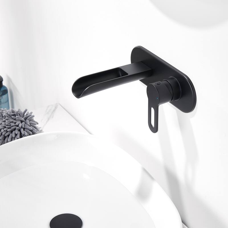 Luxier Vivid Fall 1-Handle Wall Mounted Bathroom Faucet with Valve