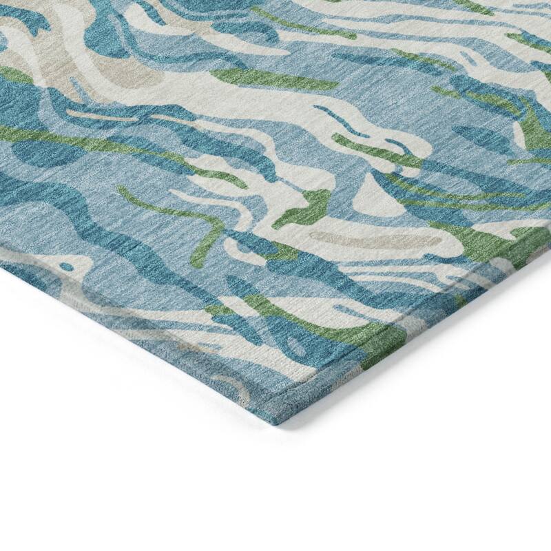 HomeRoots Abstract Transitional Rectangle Outdoor Rug