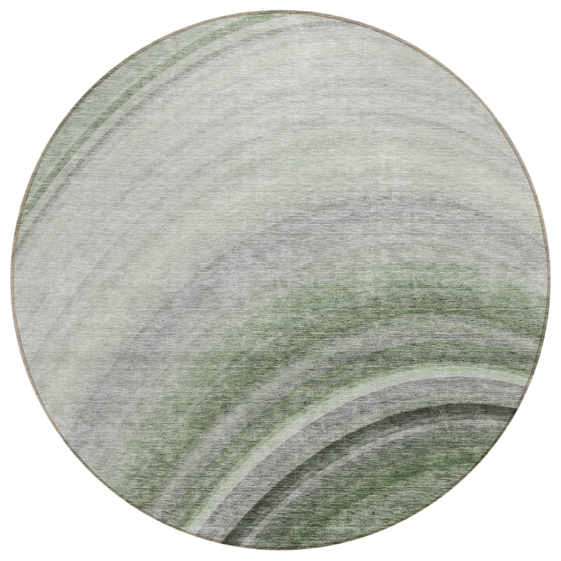 Machine Washable Indoor/ Outdoor Chantille Abstract Wave Rug