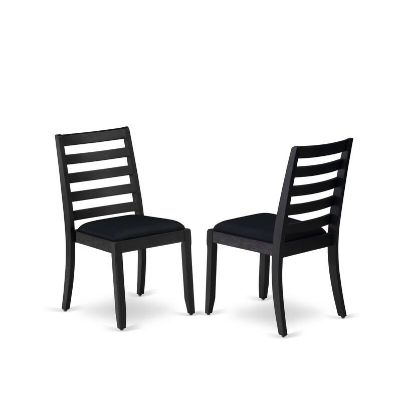 East West Furniture Dining Set- A Rectangular Table and stackable Kitchen Chair, Wire Brushed Black (Pieces & Seat Options)