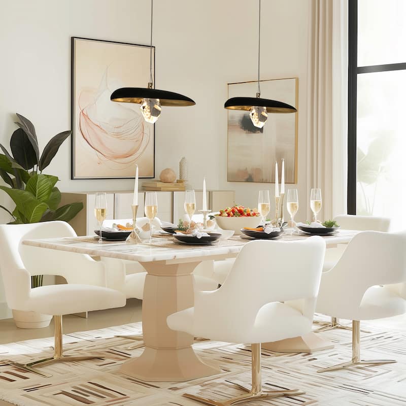 Modern LED 1-Light Pendant Crystal Industrial Island Lights for Kitchen Island - Black