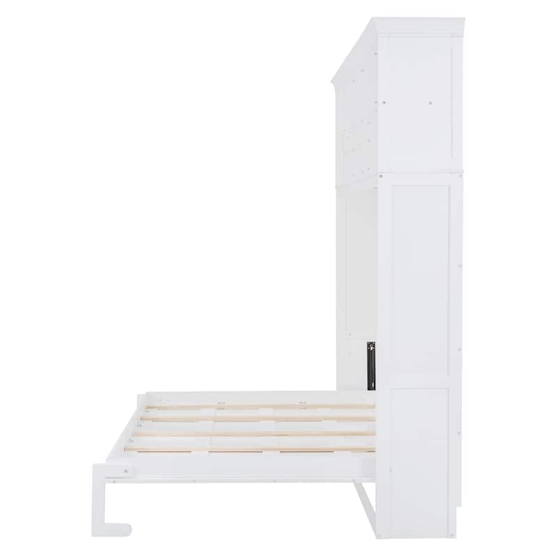 Queen Murphy Bed with Shelves and USB