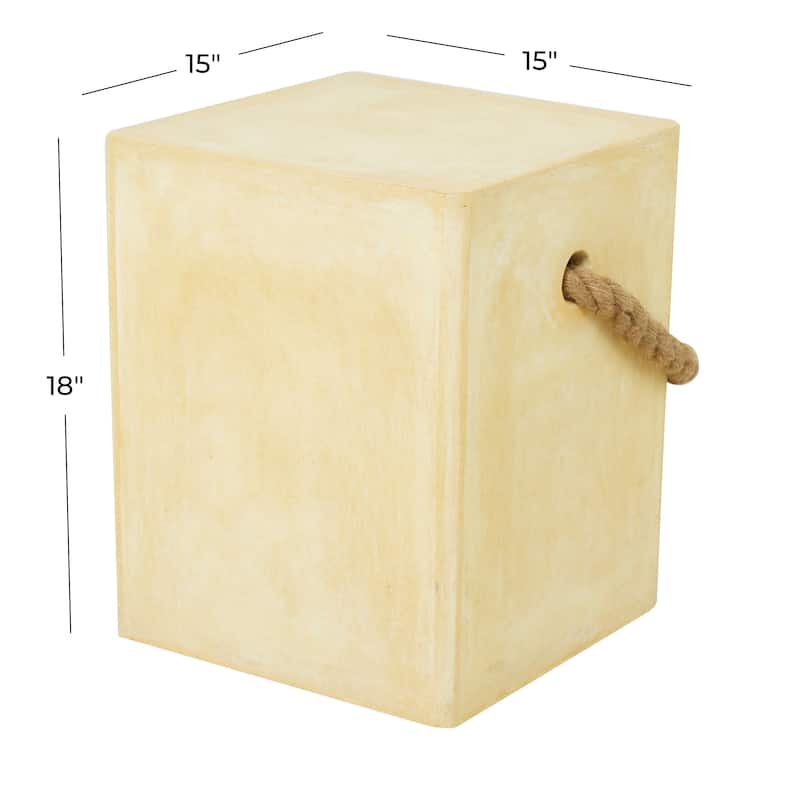 Fiber clay Contemporary Outdoor Accent Table - 15 x 15 x 18
