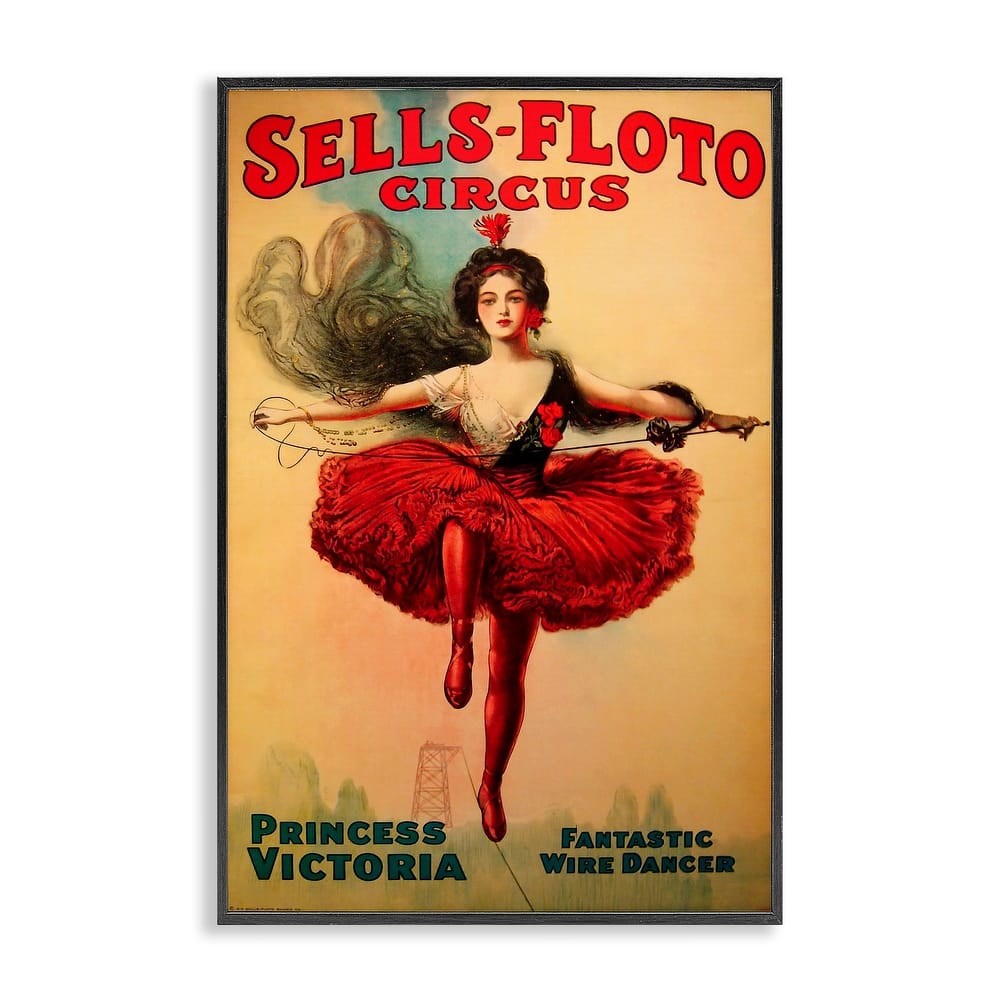 Stupell Sells-Floto Circus Vintage Poster Framed Giclee Art Design By Marcus Jules