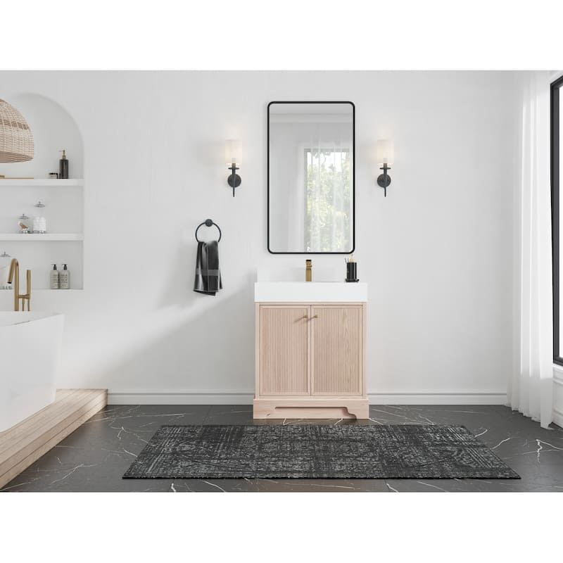 Willow Collections 30 in. W x 22 in. D Manhattan Oak Wood Single Sink Bathroom Vanity with Countertop