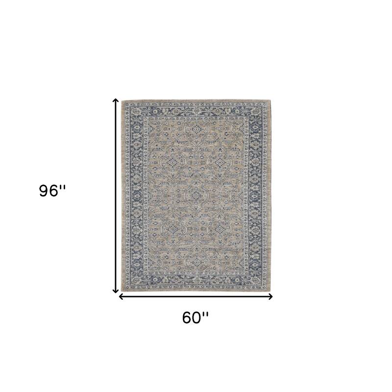 HomeRoots Medallion Traditional Rectangle Area Rug