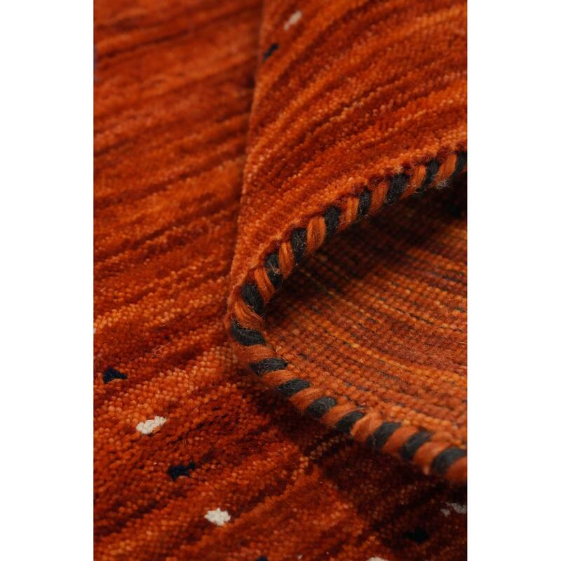 Hand Knotted Oriental 100% Wool Carpet Tribal Animal Pictorial Oranges & Rust Gabbeh Area Rug - 4' 0'' X 2' 2''