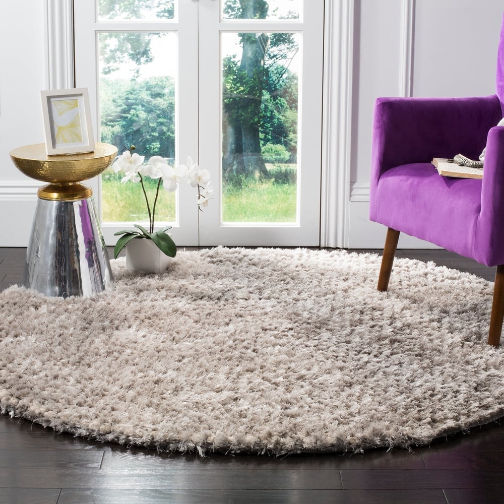 SAFAVIEH Handmade Saint Shantell Shag Yuiko Solid Polyester Rug