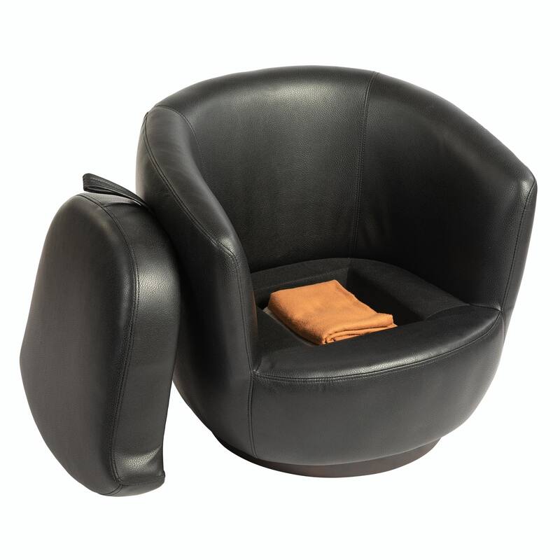 Modern Swivel Barrel Armchair with Storage