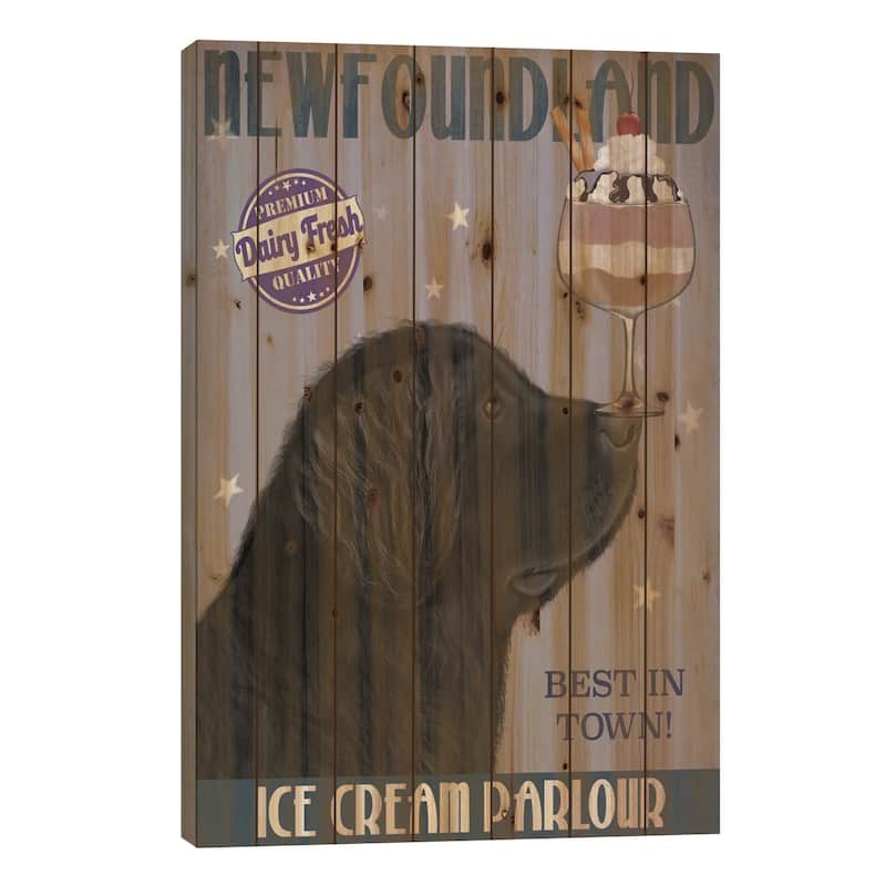 Newfoundland Ice Cream Print On Wood by Fab Funky - Multi-Color - 40x26x1.5