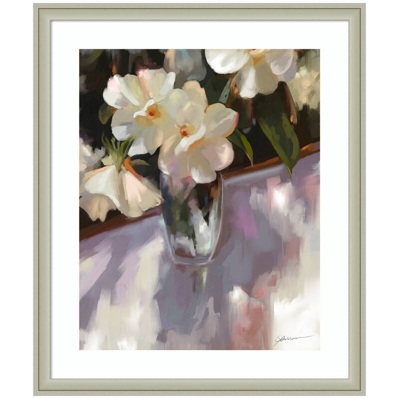 Kate and Laurel Framed Art Shadow Dance by Mary Sparrow - 22x26 - Silver