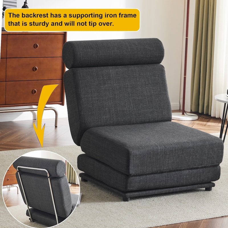 Single Sofa Chair Foldable Bed with Pillow,Portable Sofa Bed,Sofa Chair,Made of Breathable and Wearable Linen