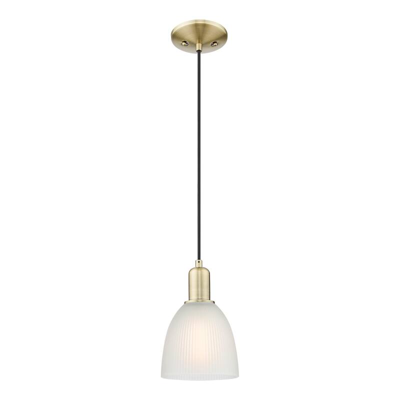 Innovations Lighting Endless Possibilities Arcadia - Castile - 1 Light 6" Cord Hung Mini Pendant - Antique Brass/White