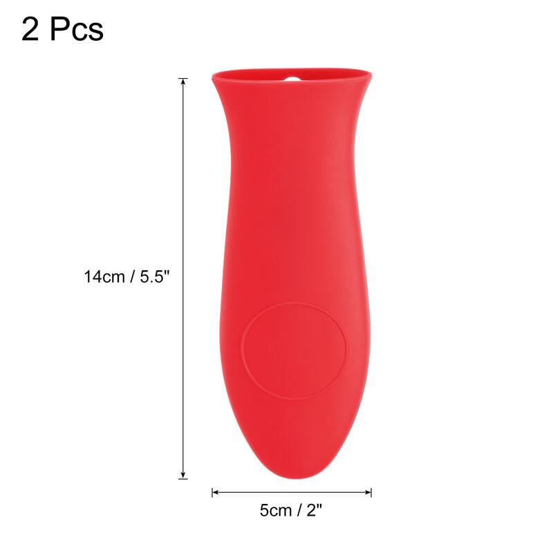 2pcs Silicone Hot Handle Holders, Cast Iron Skillet Handle Covers - Red