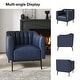 preview thumbnail 20 of 43, Alfons Industrial Leather Chair with Channel Tufting and Metal Leg by HULALA HOME