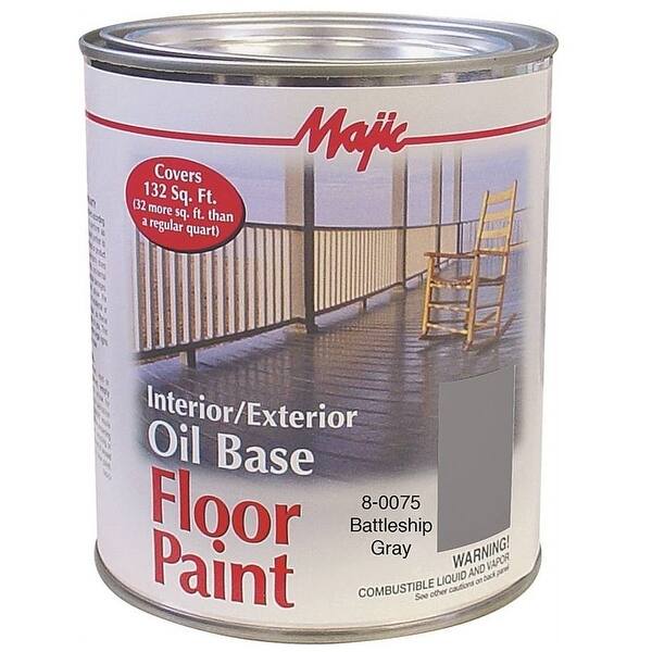 Majic 800752 Interior/Exterior Oil Base Floor Paint, Battleship Gray