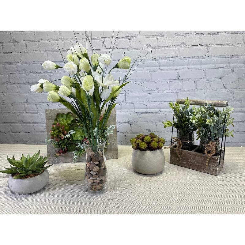 Artificial 9 Stem Crocus Bush - ABN1B005-CM-GN
