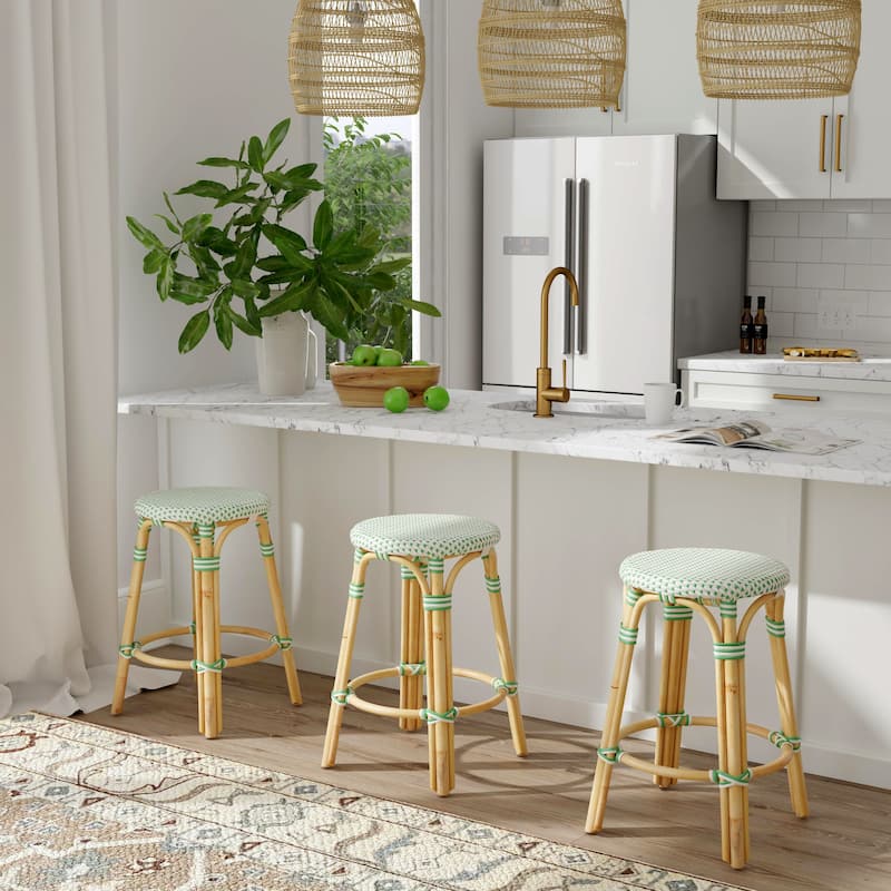 Tobias 24" Rattan Round Counter Stool