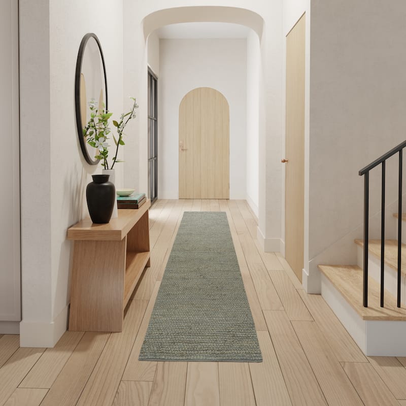 Nourison Natural Jute Indoor only Solid Area Rug - 2' x 6' - Sage