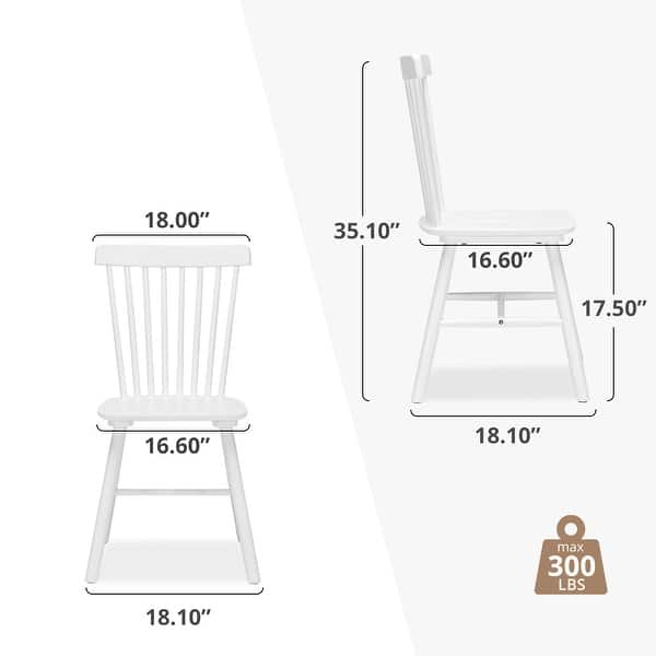 dimension image slide 4 of 6, Coastal Set of 6/4/2 Windsor Solid Wood Dining Chairs Modern Wood Frame Side Chairs for Kitchen and Dining Room