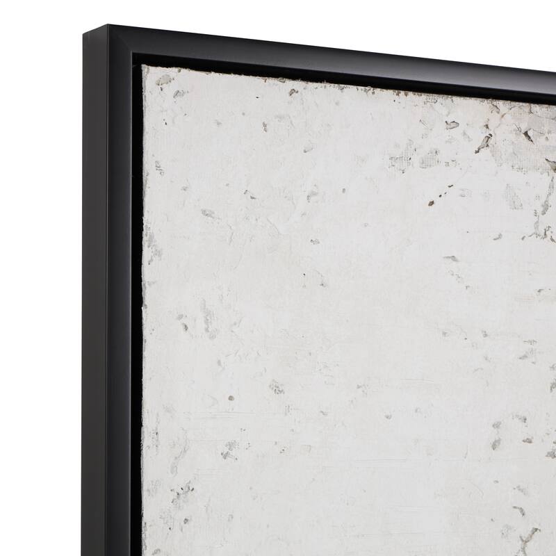 Silver Canvas Silver Embellishments Geometric Living Room Framed Wall Art with Black Frame