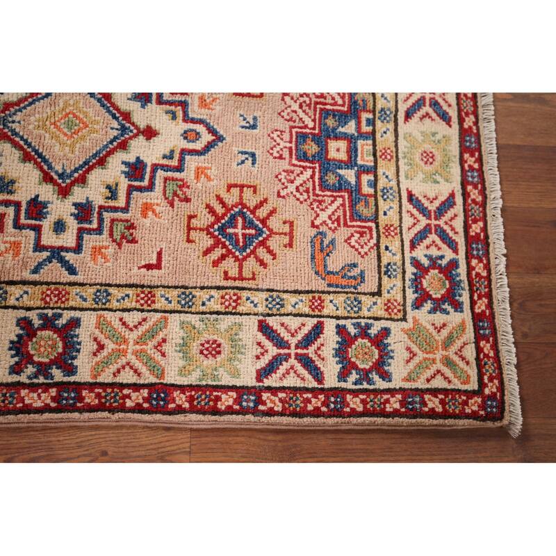 Kazak Accent Rug Hand-Knotted Traditional / Geometric Wool Carpet - 2'0" x 3'2"