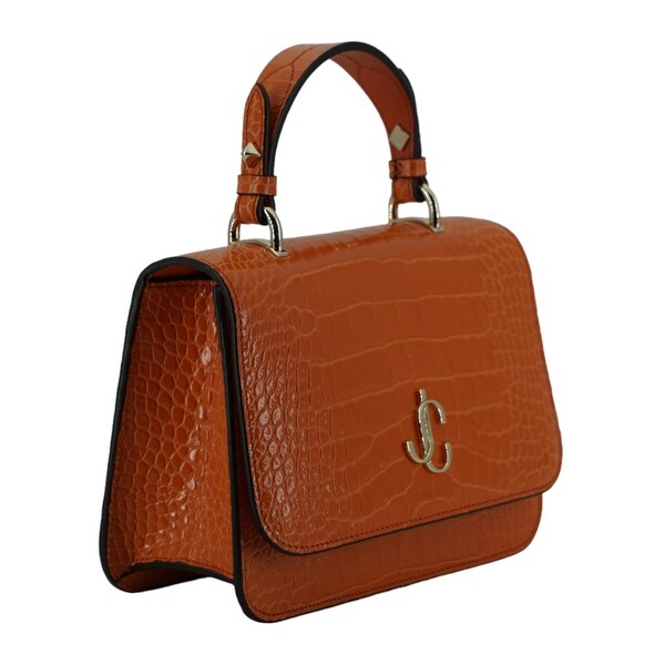 Jimmy Choo Orange Leather Top Handle and Shoulder Women's Bag