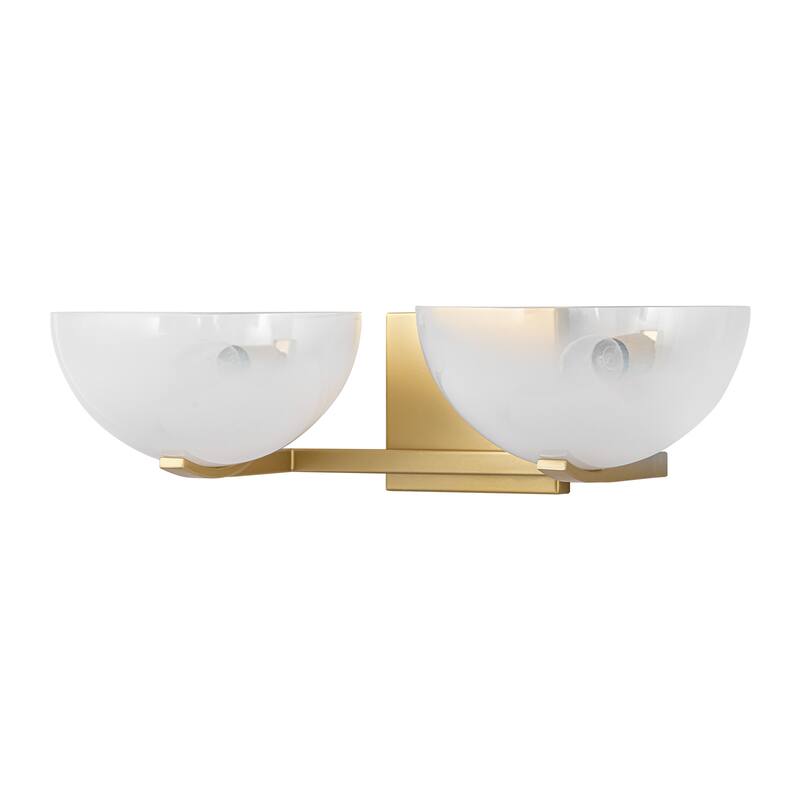 Modern Bowl-Shape Vanity Lights with Gradient White Glass Shades